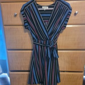Black, Blue, and Red Striped Dress